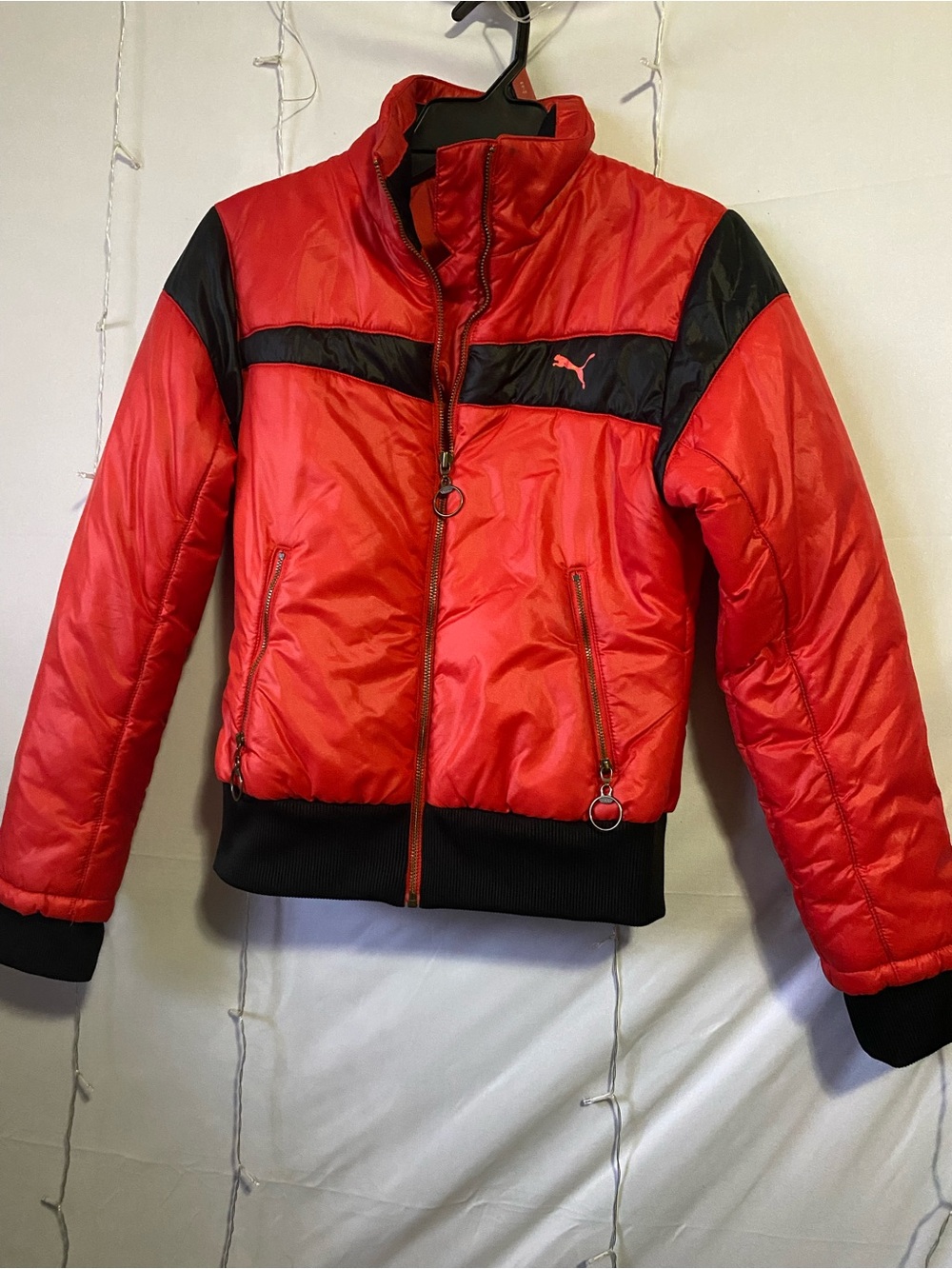 Puma Kids Red and Black Puffer Jacket